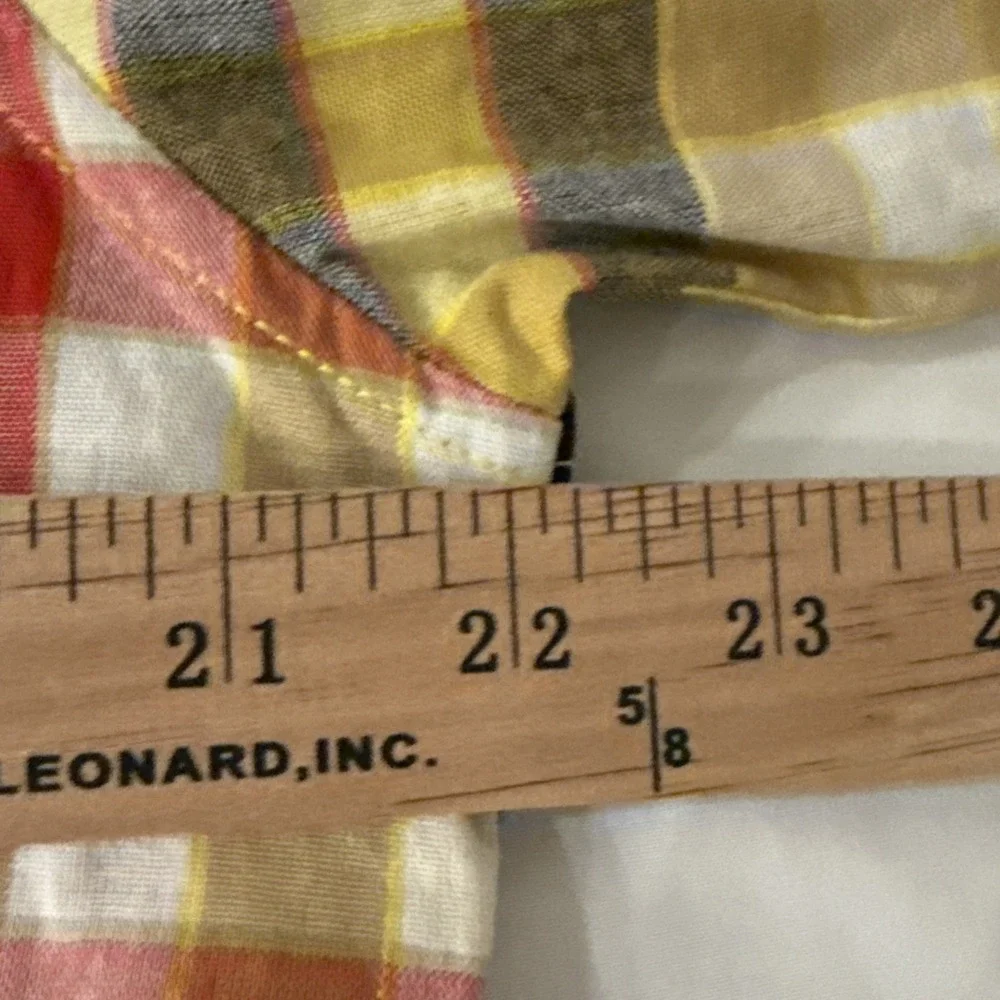 AKOO & Co Trust 80 Short Sleeve Shirt Men's L Button Front Plaid Red & Yellow - Picture 9 of 11